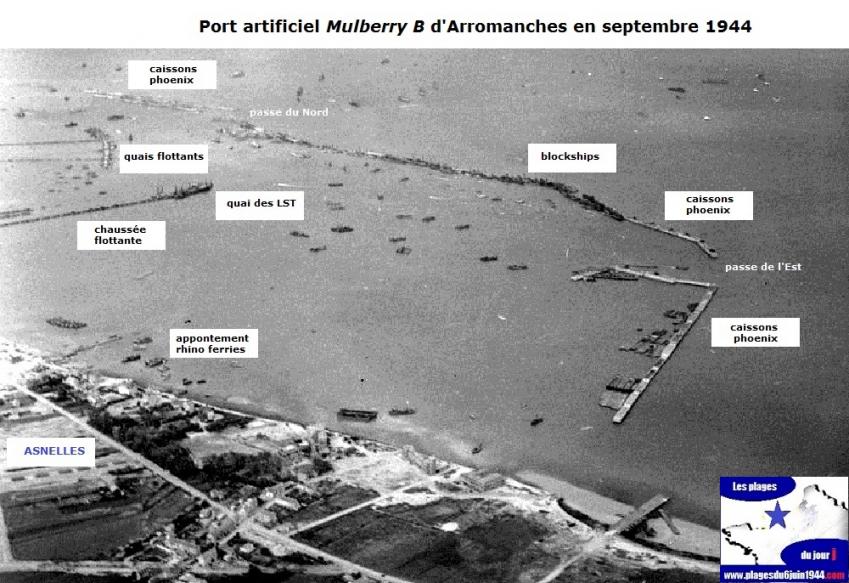 port artificiel d'arromanches-normandie 1944