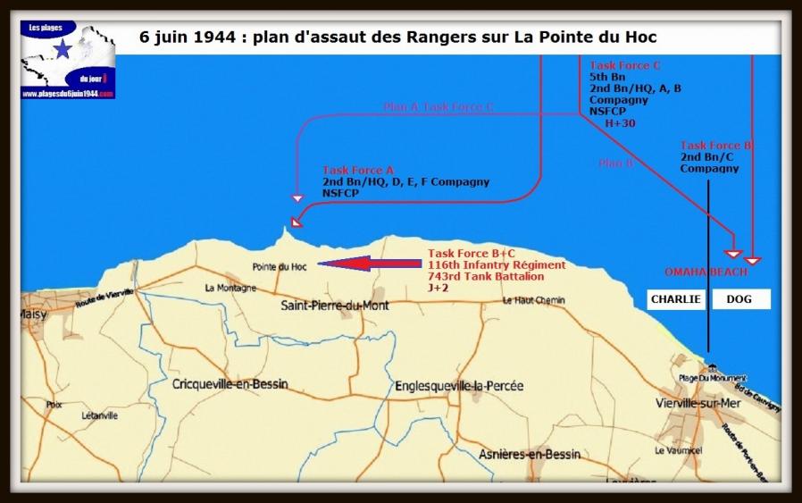 Pointe du hoc-plan d'assaut des Rangers-1944